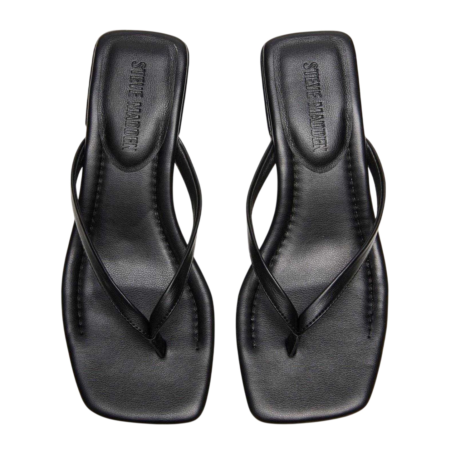 Black - Lifestyle - Steve Madden Womens-Ladies Caribbean Leather T-Bar Flip Flops