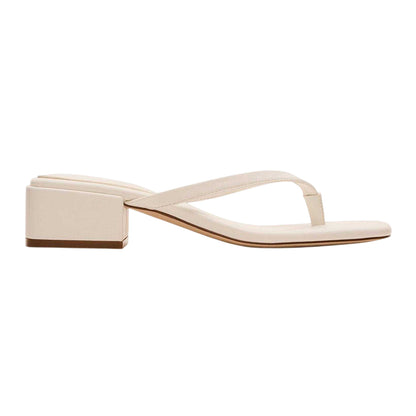 White - Front - Steve Madden Womens-Ladies Caribbean Leather T-Bar Flip Flops