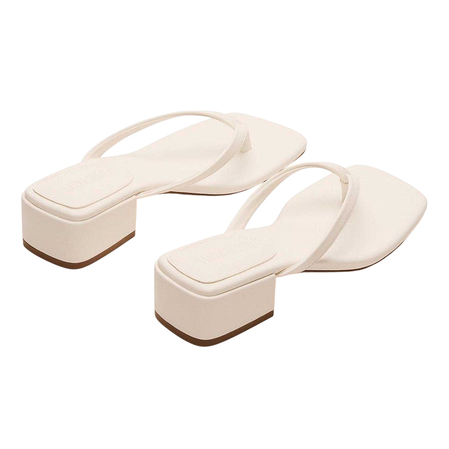 White - Back - Steve Madden Womens-Ladies Caribbean Leather T-Bar Flip Flops