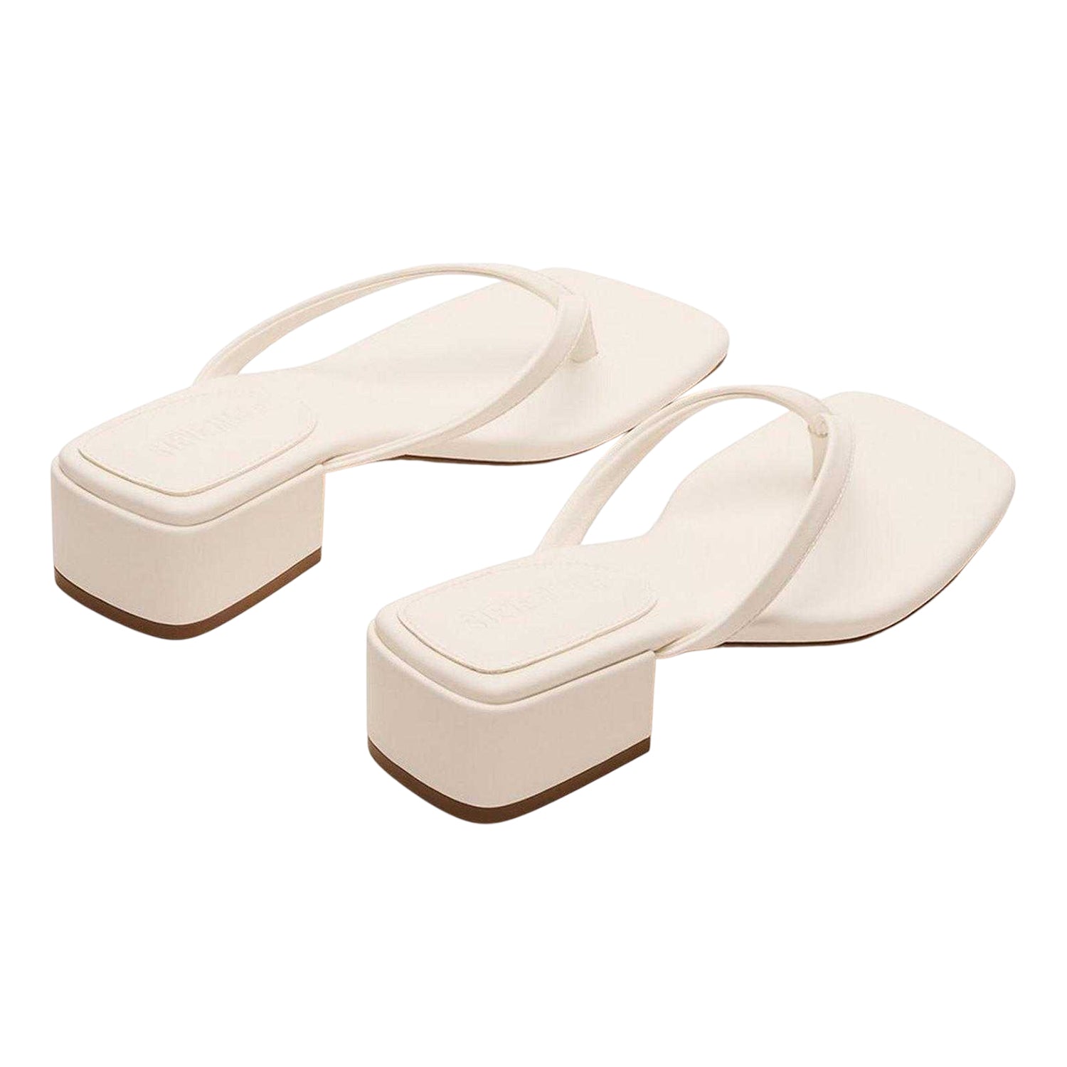 White - Back - Steve Madden Womens-Ladies Caribbean Leather T-Bar Flip Flops