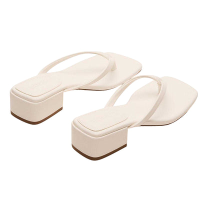 White - Back - Steve Madden Womens-Ladies Caribbean Leather T-Bar Flip Flops