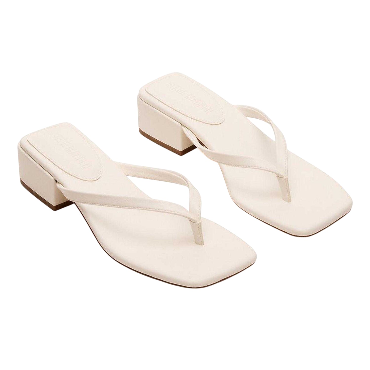 White - Lifestyle - Steve Madden Womens-Ladies Caribbean Leather T-Bar Flip Flops