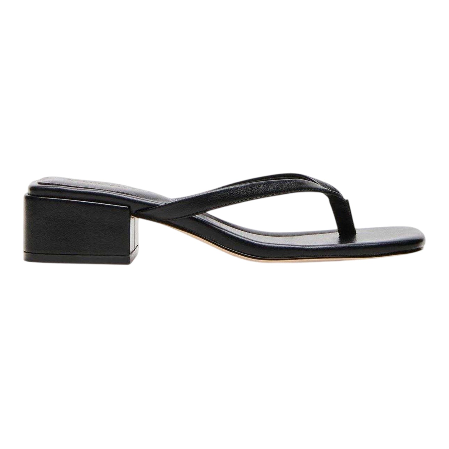 Black - Front - Steve Madden Womens-Ladies Caribbean Leather T-Bar Flip Flops