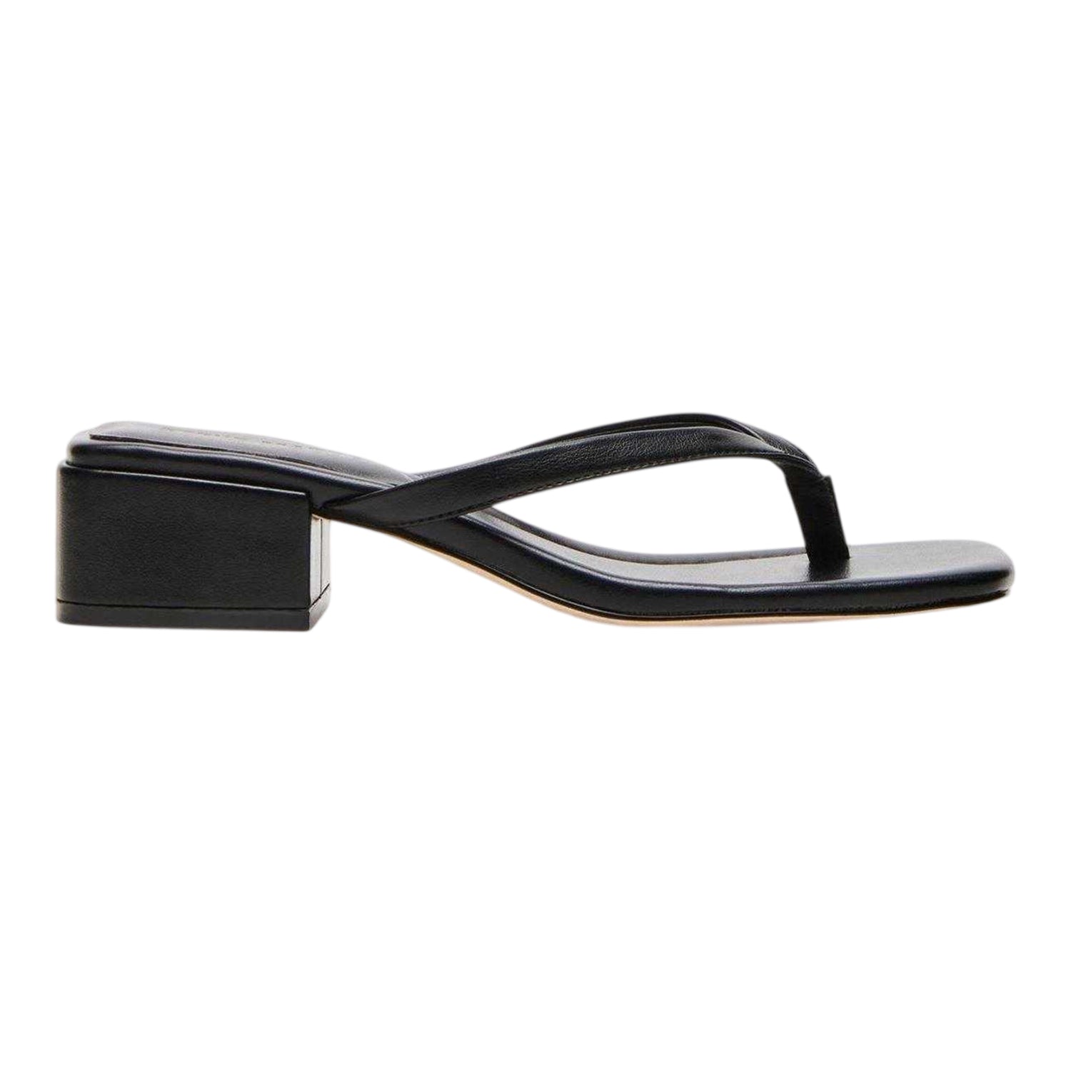 Black - Front - Steve Madden Womens-Ladies Caribbean Leather T-Bar Flip Flops