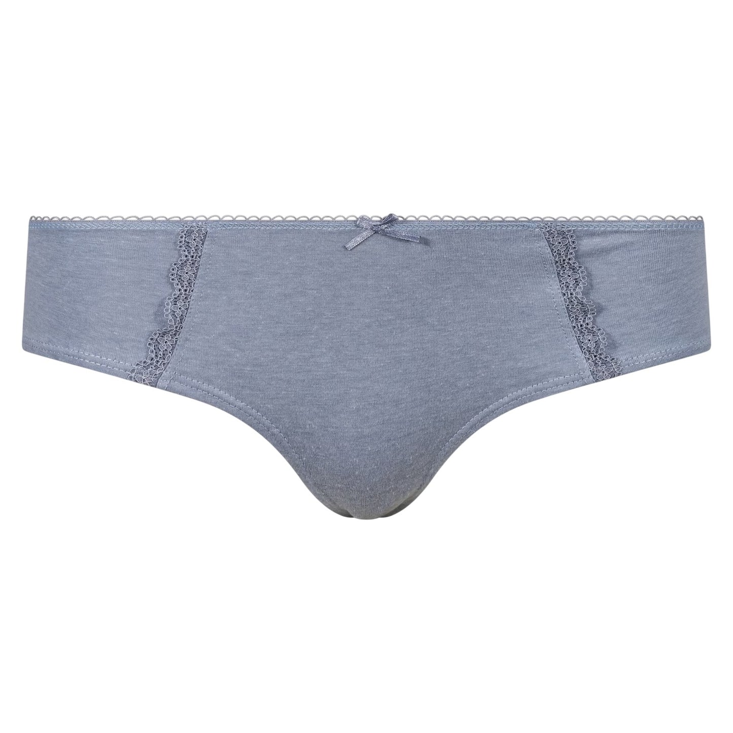 Blue-Grey-Black - Side - Lee Womens-Ladies Lace Detail Briefs (Pack of 3)