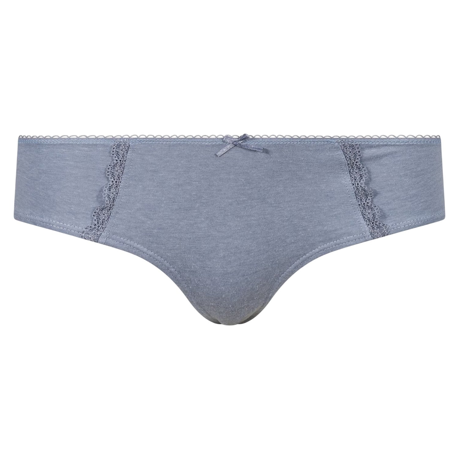 Blue-Grey-Black - Side - Lee Womens-Ladies Lace Detail Briefs (Pack of 3)
