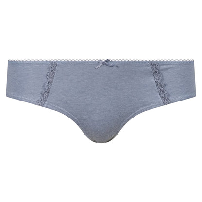 Blue-Grey-Black - Side - Lee Womens-Ladies Lace Detail Briefs (Pack of 3)