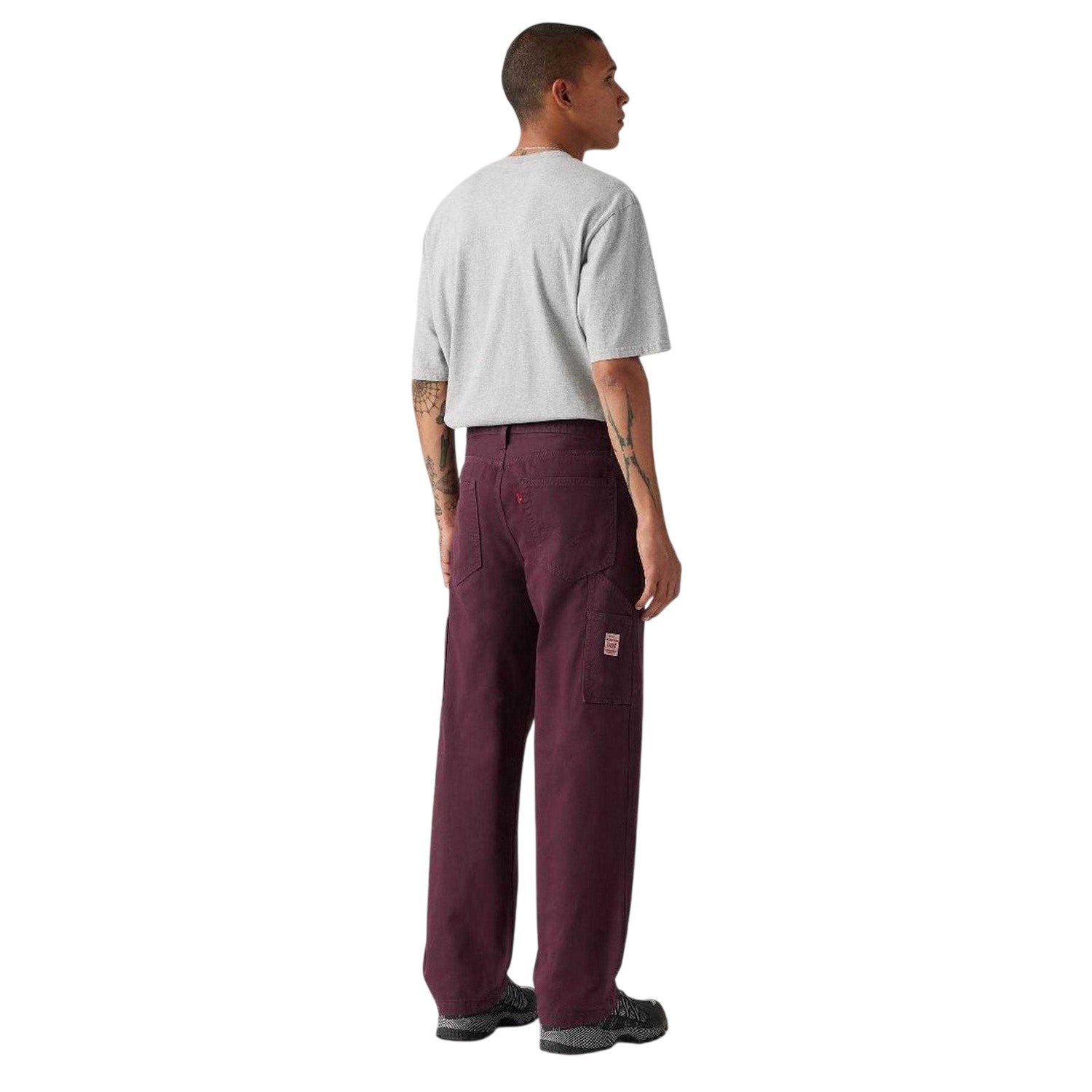 Deep Burgundy - Back - Levis Mens Denim Carpenter Mid Rise Jeans