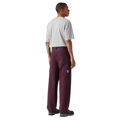 Deep Burgundy - Back - Levis Mens Denim Carpenter Mid Rise Jeans