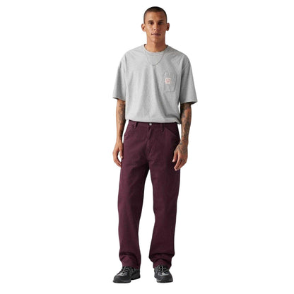 Deep Burgundy - Side - Levis Mens Denim Carpenter Mid Rise Jeans