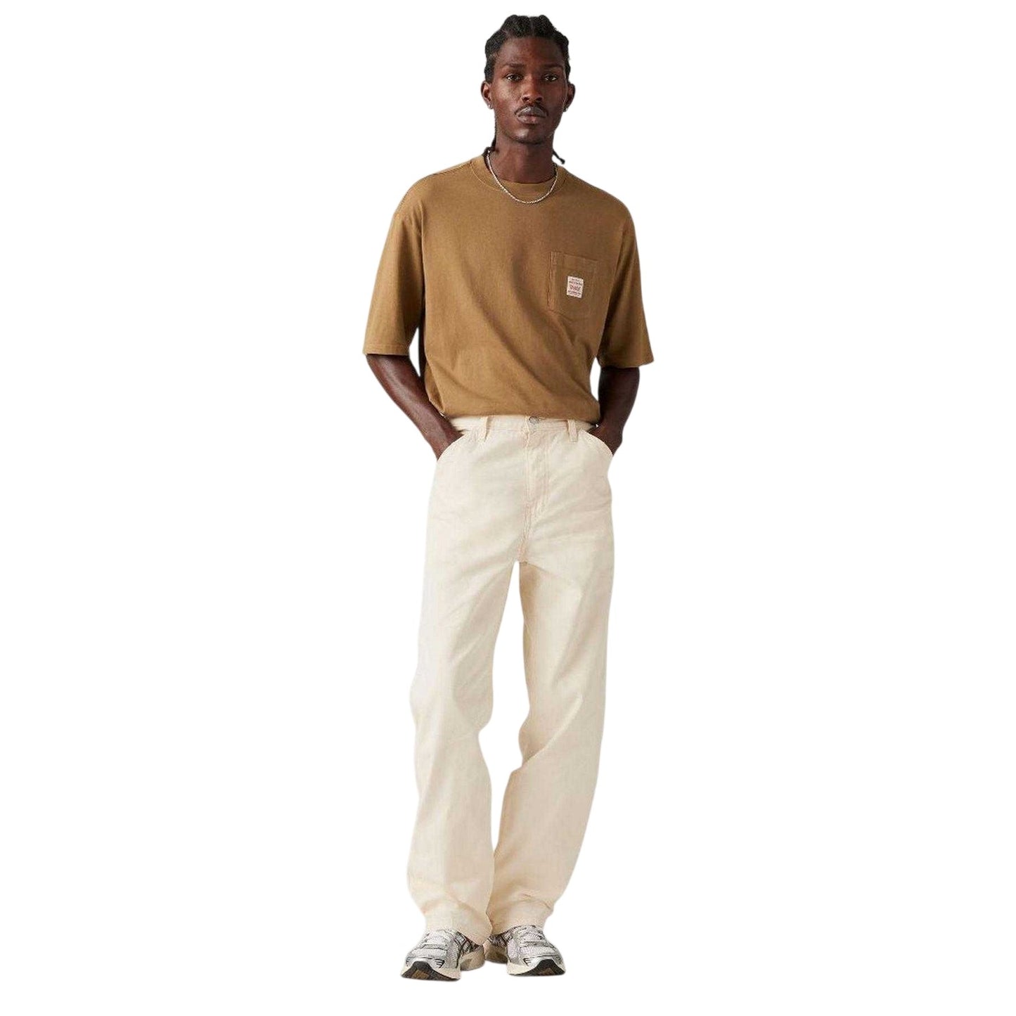 Ecru - Side - Levis Mens Denim Carpenter Mid Rise Jeans