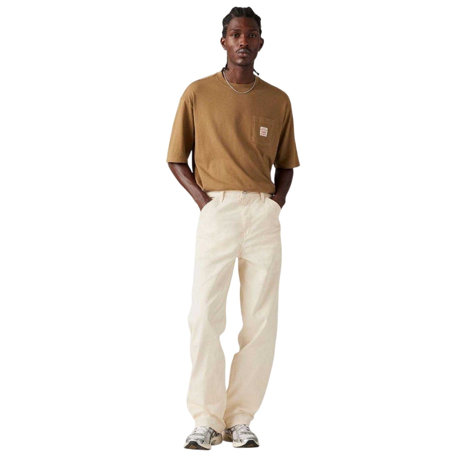 Ecru - Side - Levis Mens Denim Carpenter Mid Rise Jeans