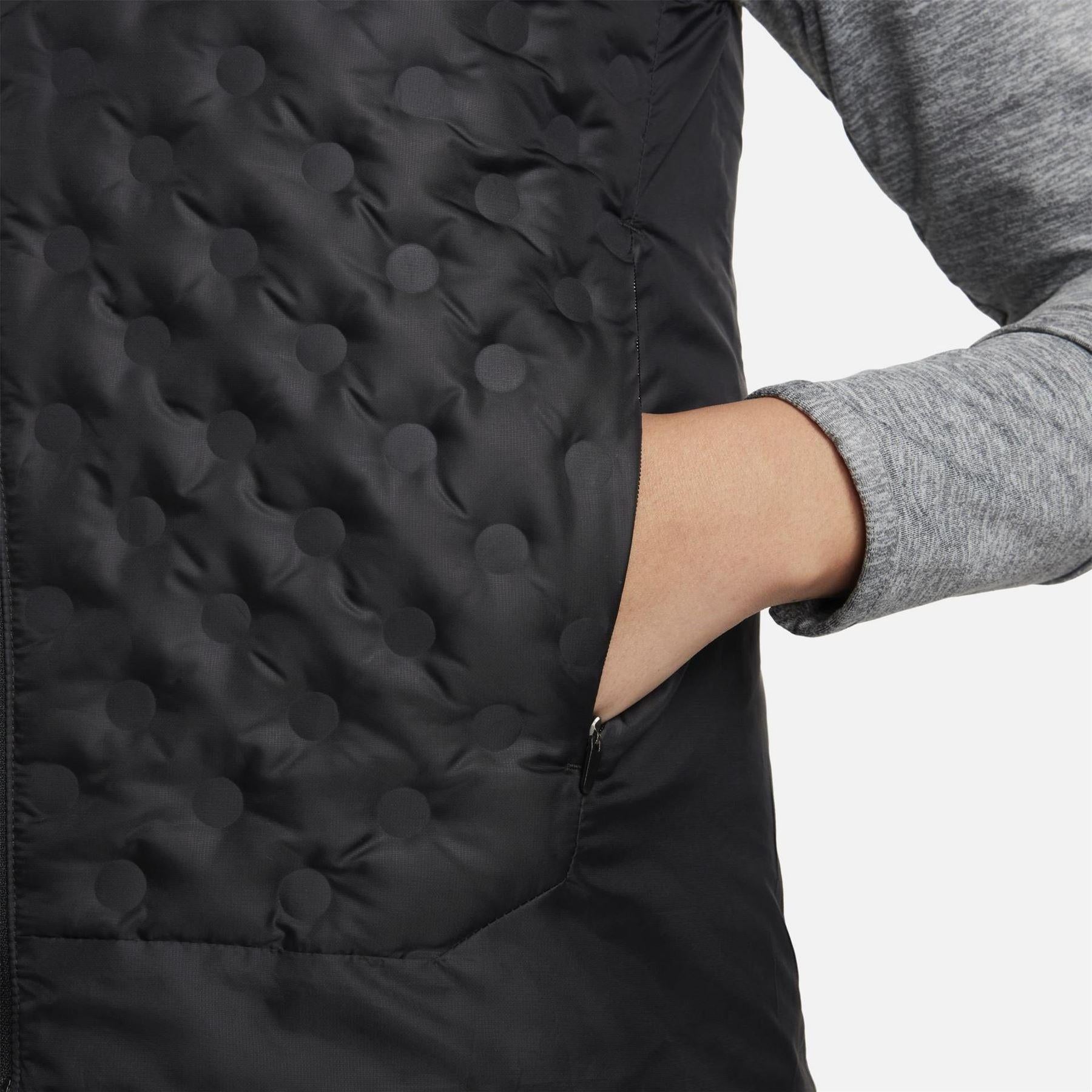 Black - Pack Shot - Nike Womens-Ladies Repel Aeroloft Therma-Fit Gilet