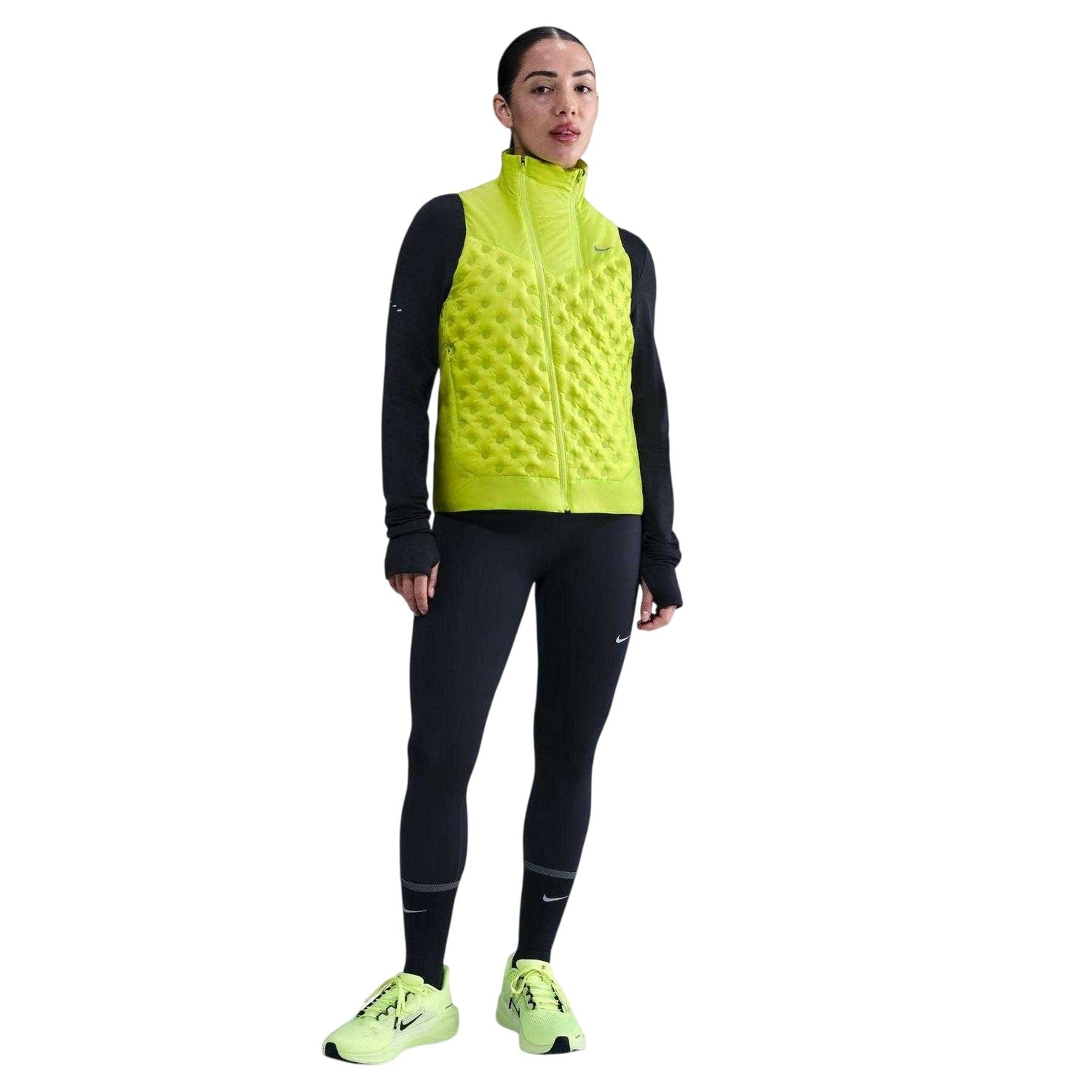Cyber Green - Lifestyle - Nike Womens-Ladies Repel Aeroloft Therma-Fit Gilet