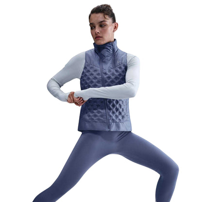 Indigo - Side - Nike Womens-Ladies Repel Aeroloft Therma-Fit Gilet