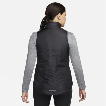 Black - Back - Nike Womens-Ladies Repel Aeroloft Therma-Fit Gilet