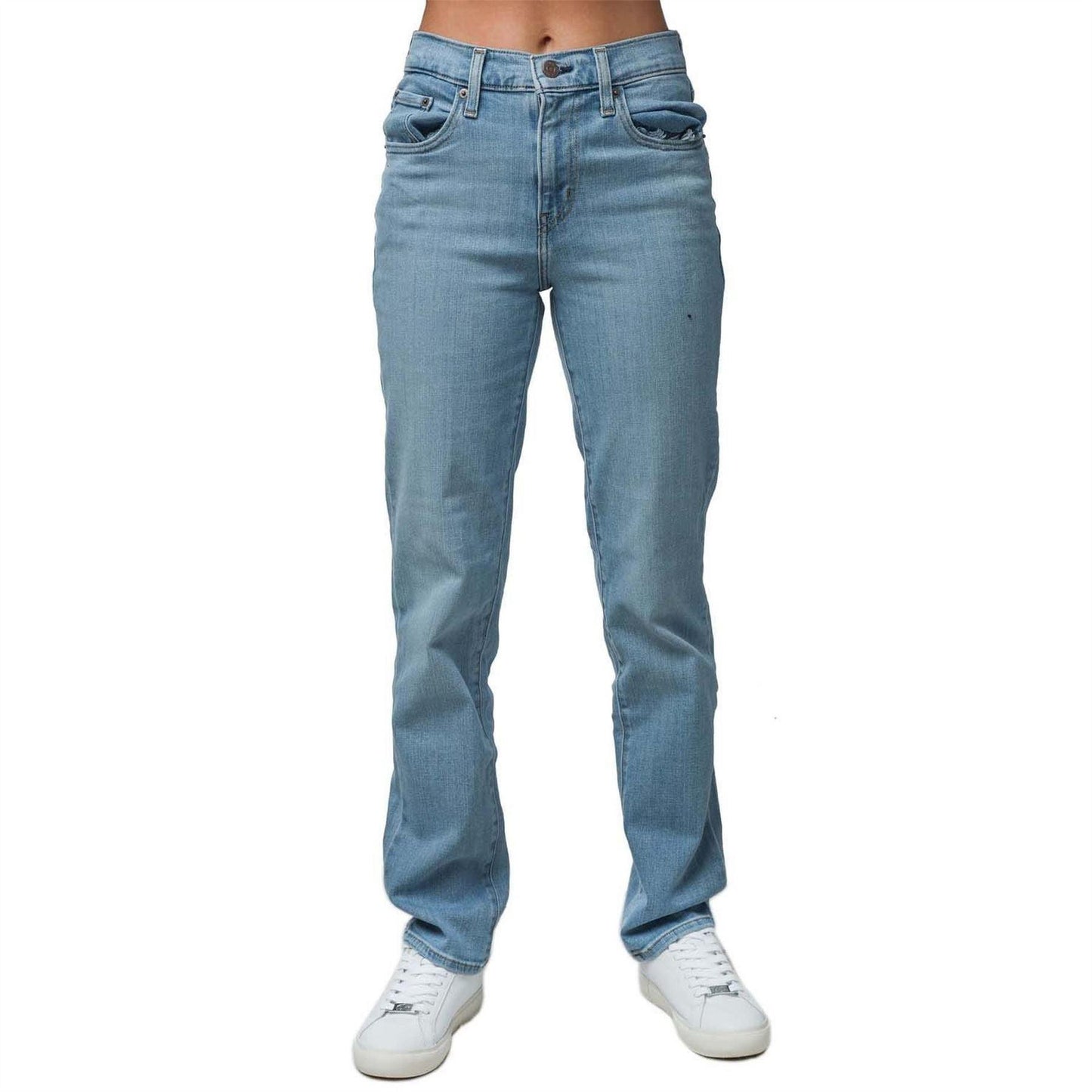 Light Blue - Front - Levis Womens-Ladies 724 Cotton High Rise Jeans