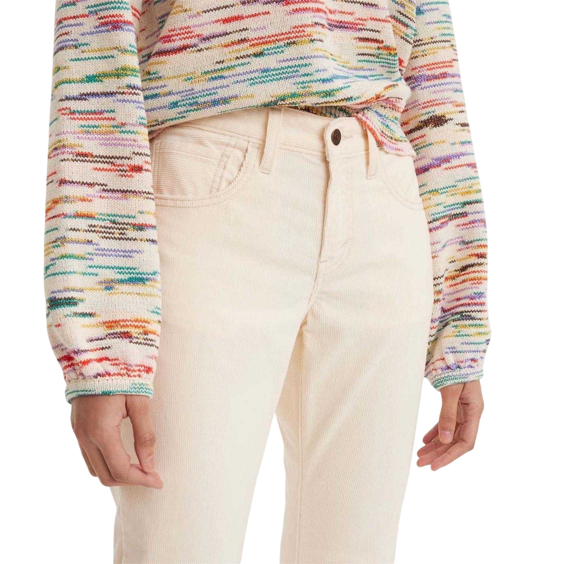 Cream - Side - Levis Womens-Ladies Middy Cotton Bootcut Jeans