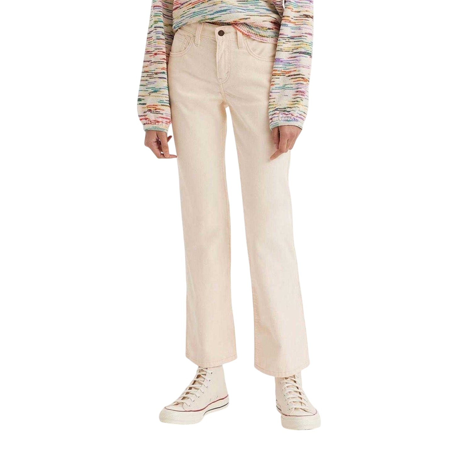 Cream - Lifestyle - Levis Womens-Ladies Middy Cotton Bootcut Jeans