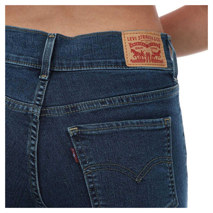 Dark Blue - Side - Levis Womens-Ladies 311 Denim Split Hem Shaping Skinny Jeans