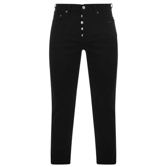 Black - Front - Levis Womens-Ladies Cotton Cropped Ankle Grazer Jeans