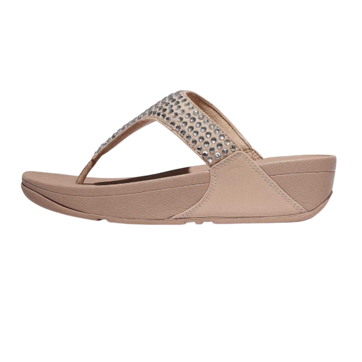 Beige - Back - Fit Flop Womens-Ladies Lulu Maxi Crystal Sandals