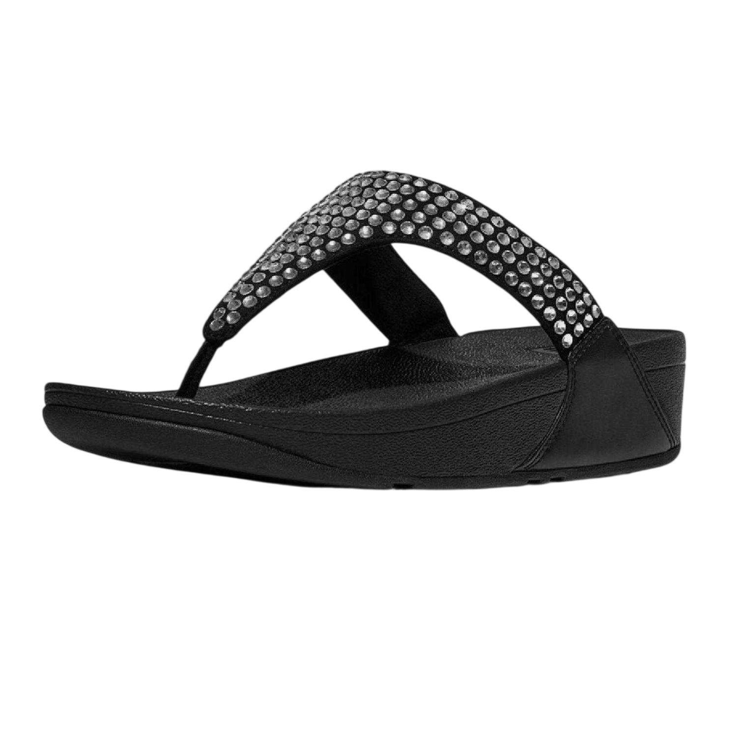 Black - Close up - Fit Flop Womens-Ladies Lulu Maxi Crystal Sandals