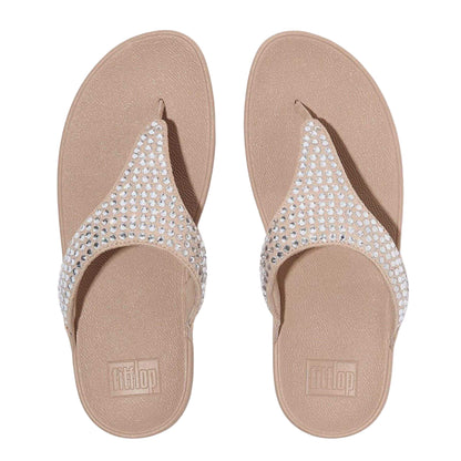 Beige - Side - Fit Flop Womens-Ladies Lulu Maxi Crystal Sandals