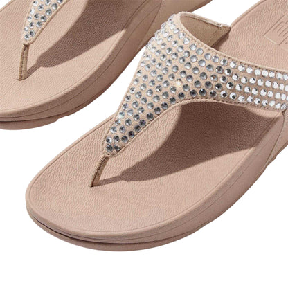 Beige - Pack Shot - Fit Flop Womens-Ladies Lulu Maxi Crystal Sandals