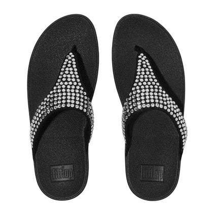 Black - Side - Fit Flop Womens-Ladies Lulu Maxi Crystal Sandals