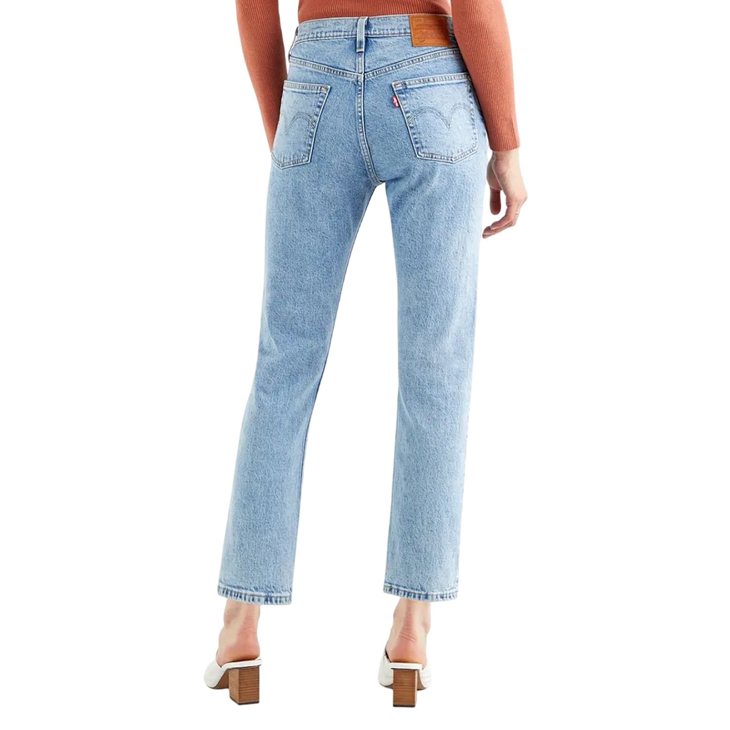 Light Blue - Back - Levis Womens-Ladies 501 Straight Ankle Grazer Jeans