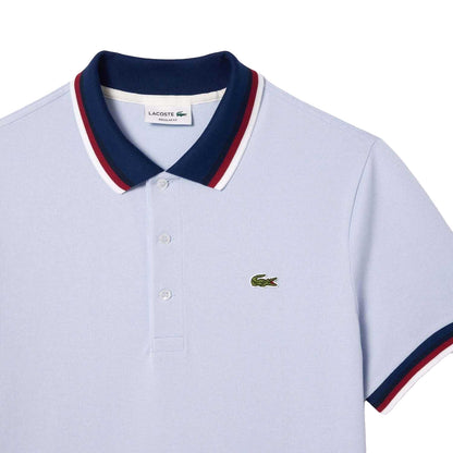 Blue - Back - Lacoste Mens Mini Pique Stretch Regular Polo Shirt