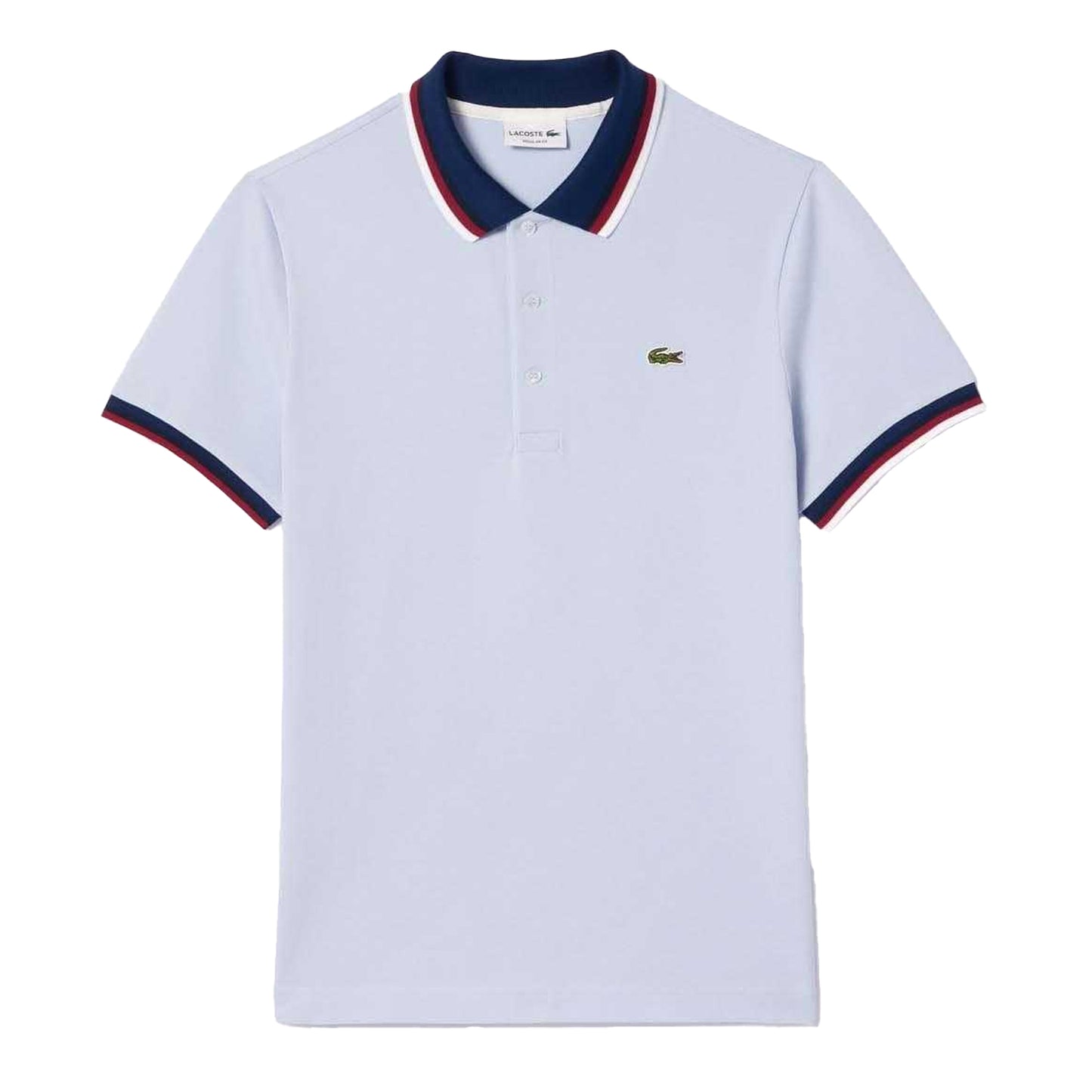 Blue - Front - Lacoste Mens Mini Pique Stretch Regular Polo Shirt