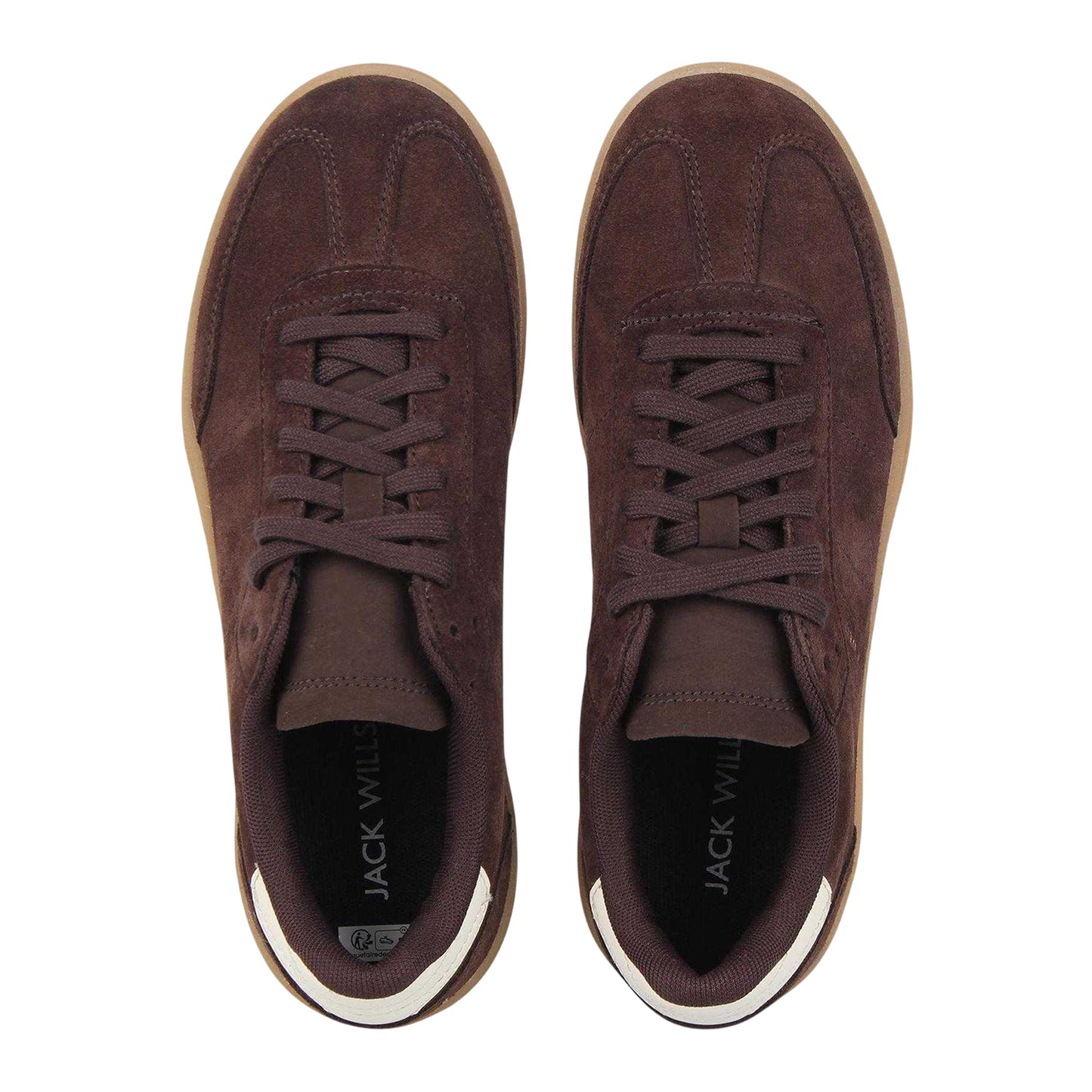 Brown-White-Gum - Lifestyle - Jack Wills Womens-Ladies Newbury Suede Platform Trainers