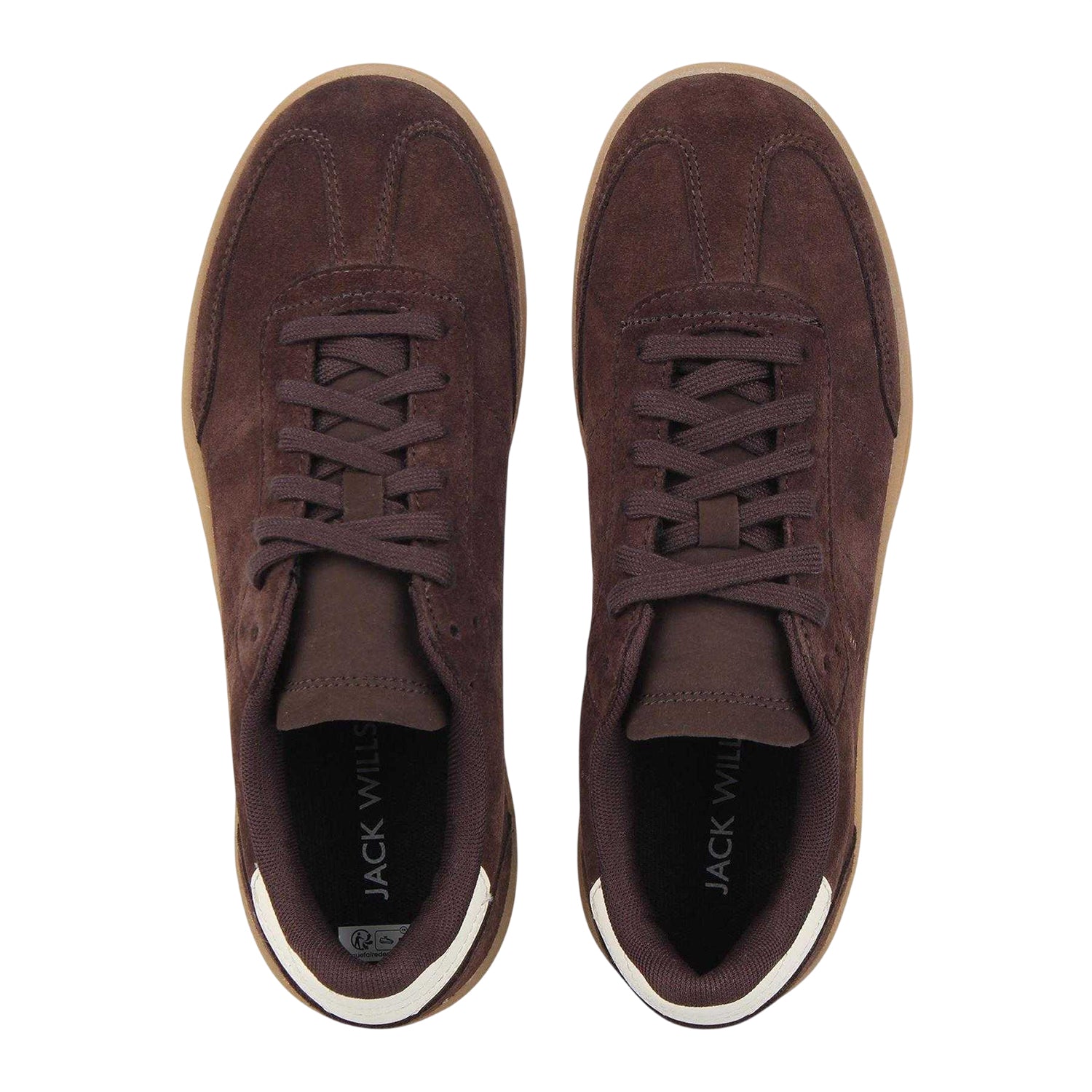 Brown-White-Gum - Lifestyle - Jack Wills Womens-Ladies Newbury Suede Platform Trainers