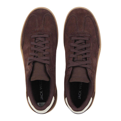 Brown-White-Gum - Lifestyle - Jack Wills Womens-Ladies Newbury Suede Platform Trainers