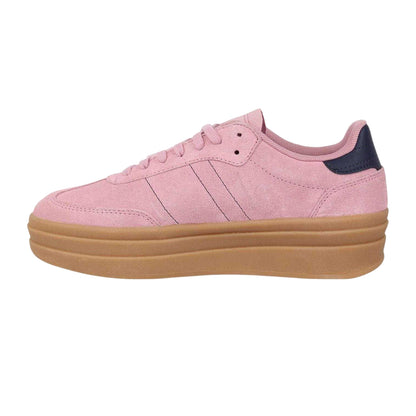 Pink-Navy-Gum - Back - Jack Wills Womens-Ladies Newbury Suede Platform Trainers