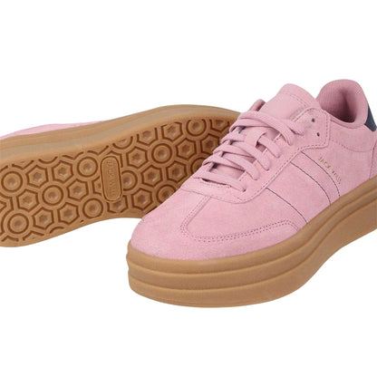 Pink-Navy-Gum - Side - Jack Wills Womens-Ladies Newbury Suede Platform Trainers