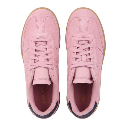 Pink-Navy-Gum - Lifestyle - Jack Wills Womens-Ladies Newbury Suede Platform Trainers