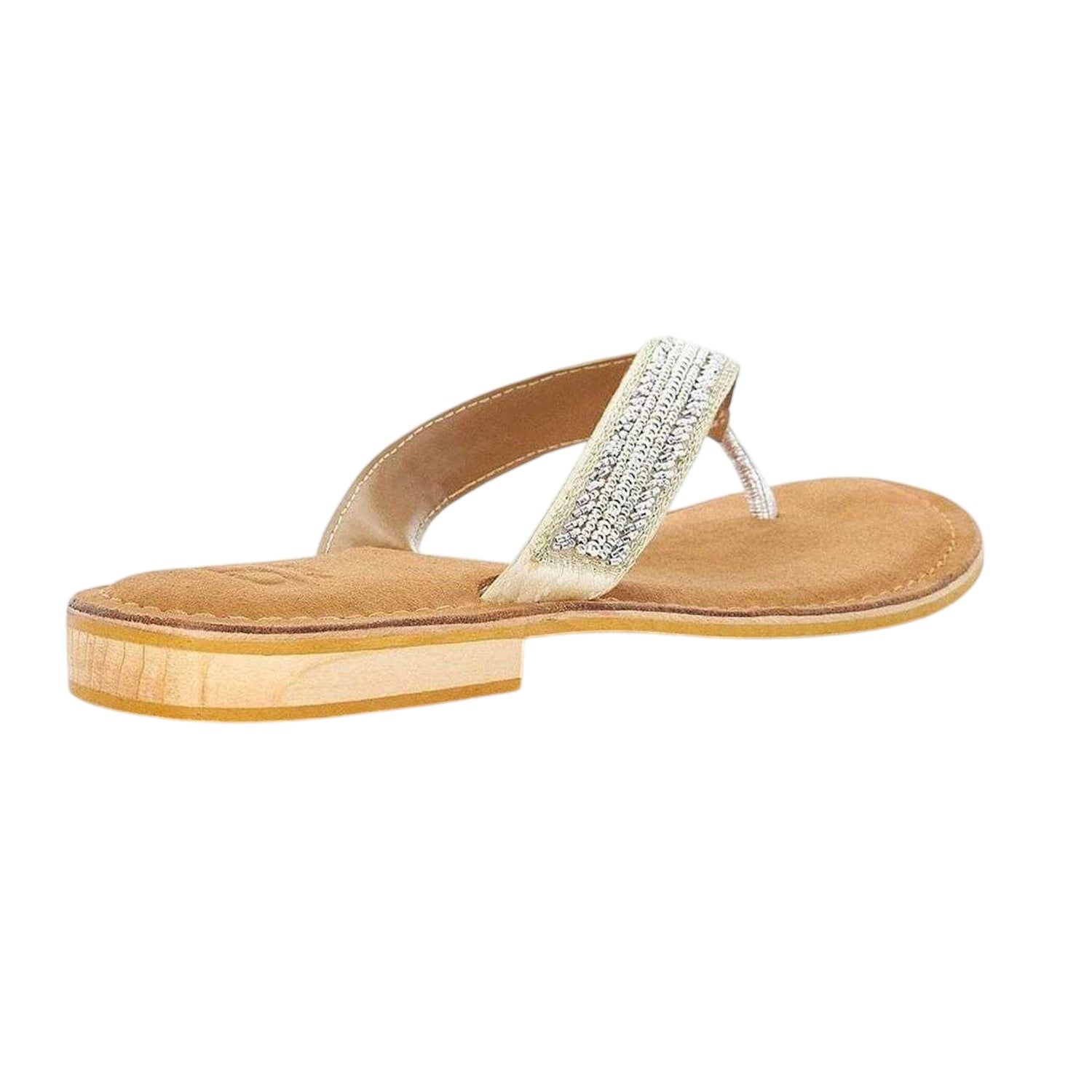Tan - Back - Dune London Womens-Ladies Labyrinth Beaded Suede Summer Sandals