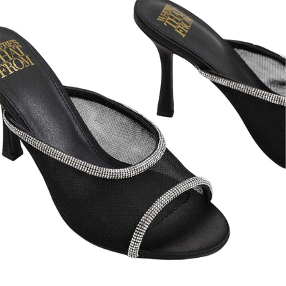 Black - Side - Where´s That From Womens-Ladies High Heel Mules