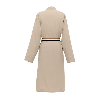 Beige - Back - Boss Womens-Ladies Blinea Stripe Detail Kimono Robe