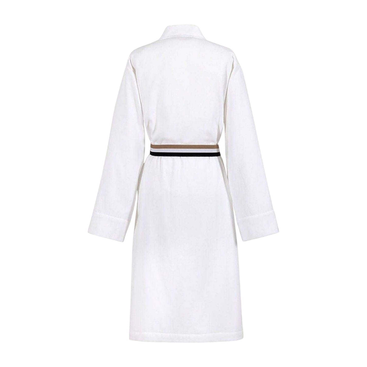 White - Back - Boss Womens-Ladies Blinea Stripe Detail Kimono Robe