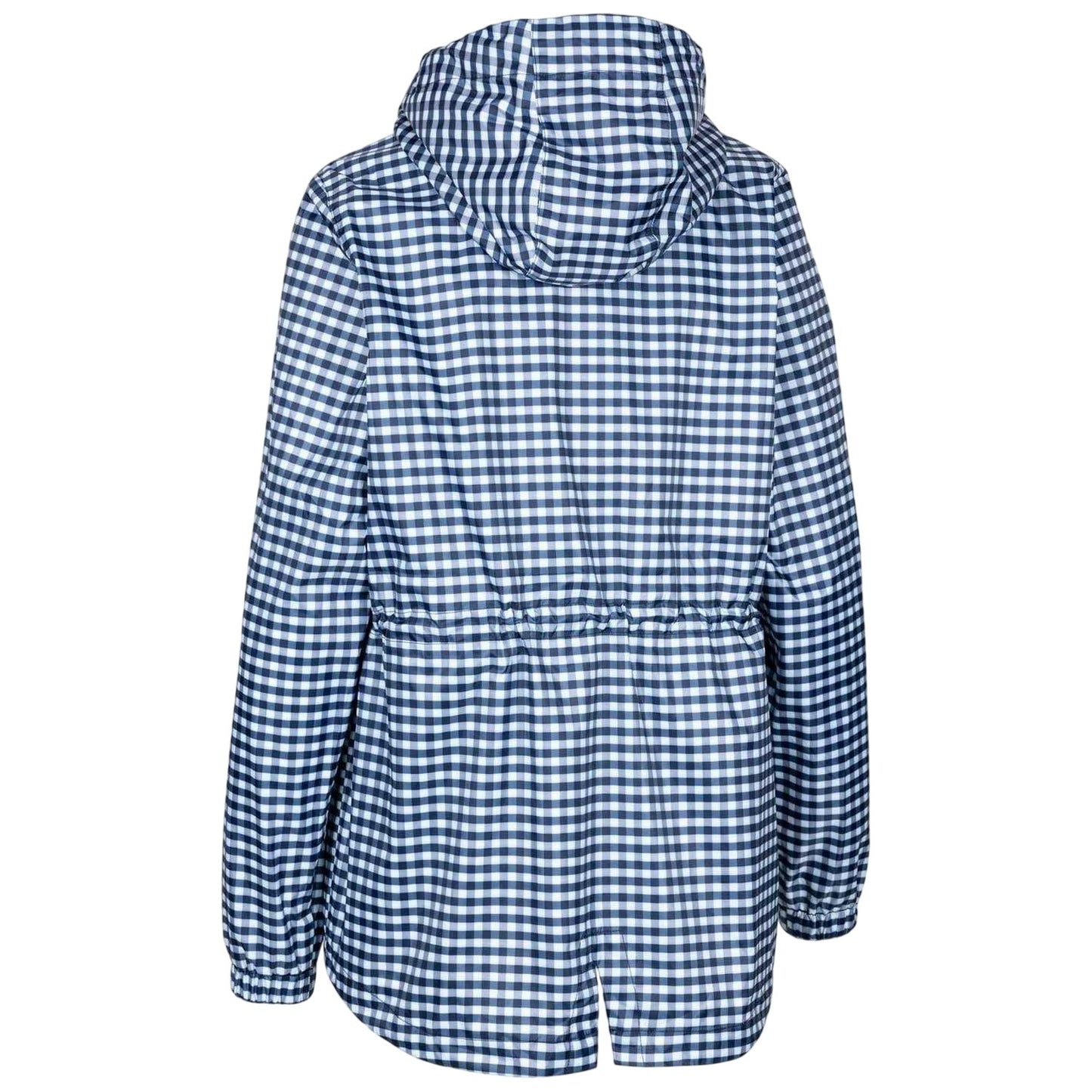 Navy - Back - Trespass Womens-Ladies Niggle Gingham Raincoat