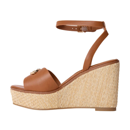 Medium Brown - Back - Aldo Womens-Ladies Carrabririel Leather Wedge Sandals