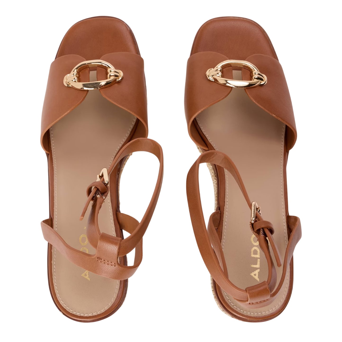 Medium Brown - Lifestyle - Aldo Womens-Ladies Carrabririel Leather Wedge Sandals