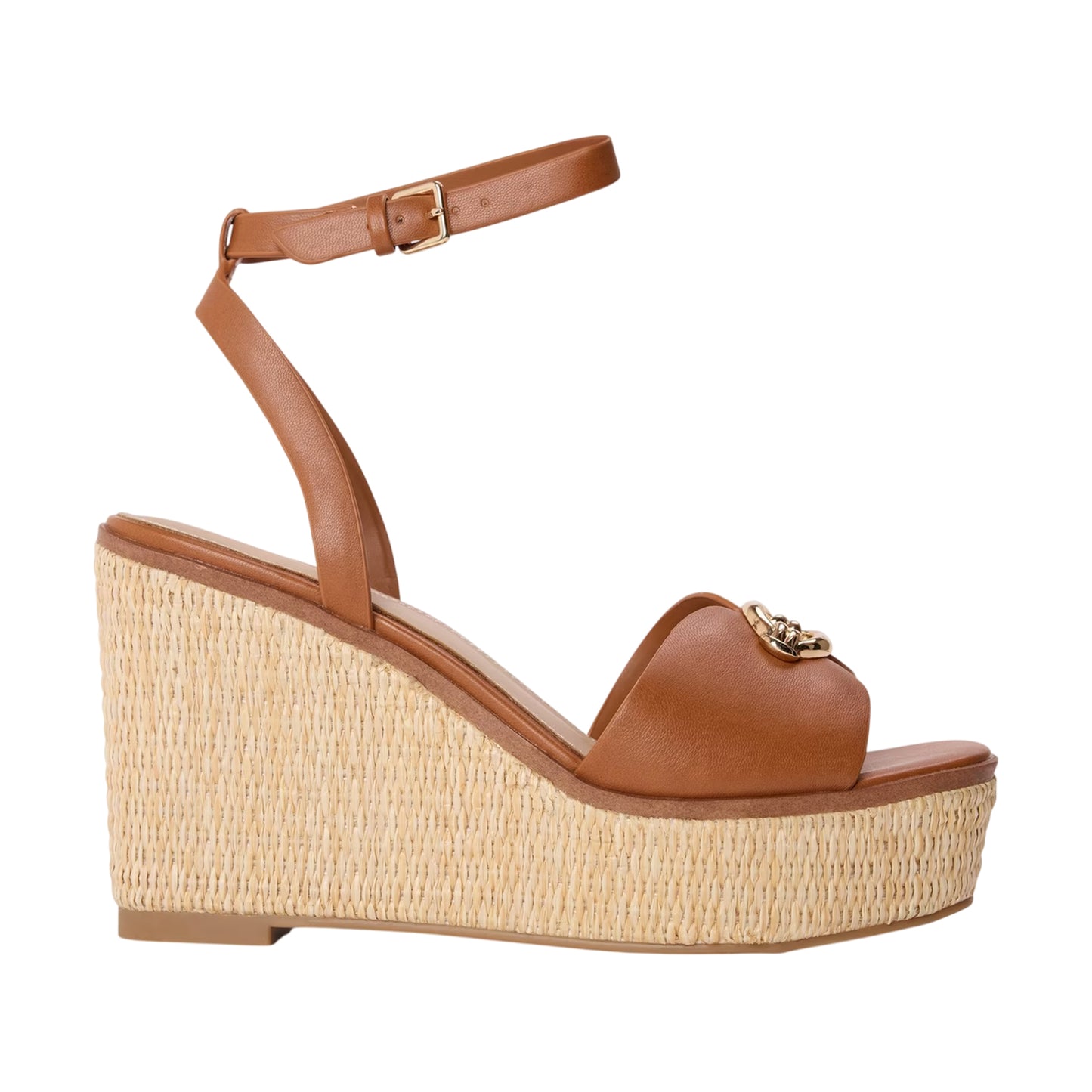 Medium Brown - Front - Aldo Womens-Ladies Carrabririel Leather Wedge Sandals