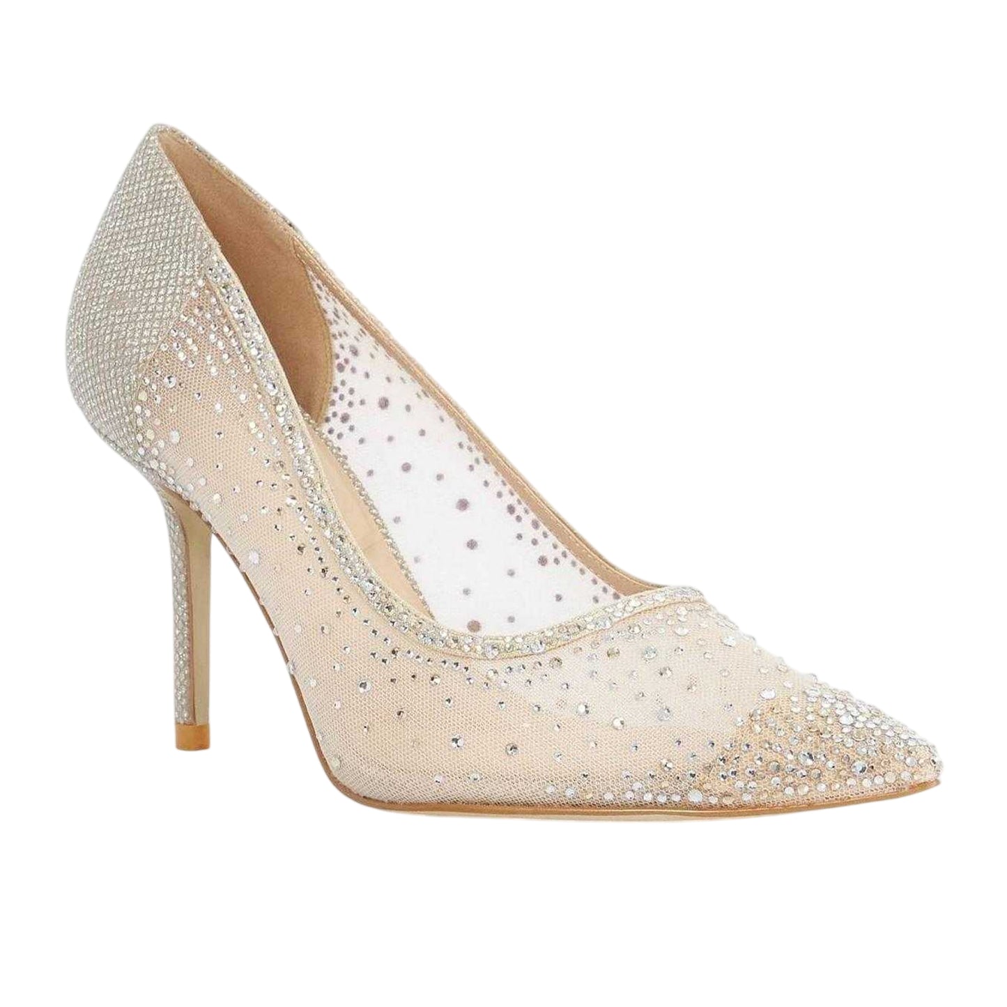 Gold - Side - Dune London Womens-Ladies Bejewells Embellished Stiletto Heel Court Shoes