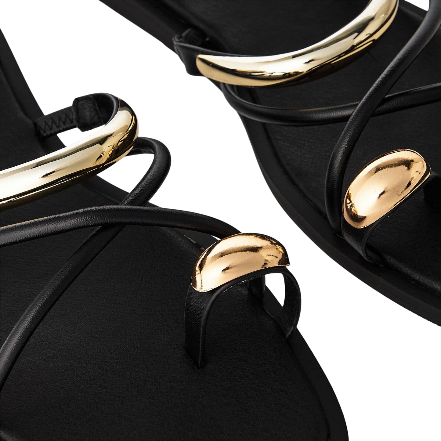 Black - Side - Where´s That From Womens-Ladies Strappy Holiday Flat Sandals