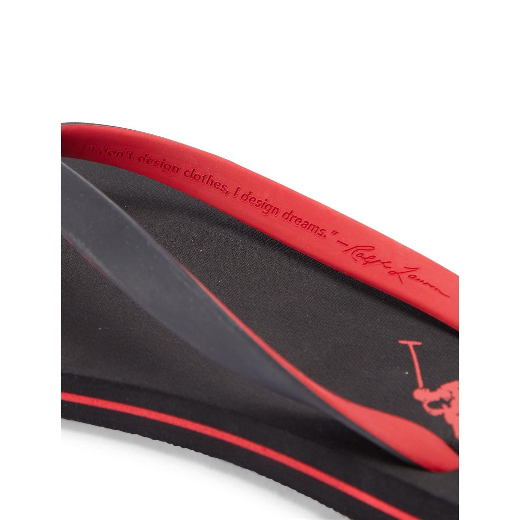 Black-Red - Lifestyle - Ralph Lauren Mens Beach &amp; Pool Flip Flops